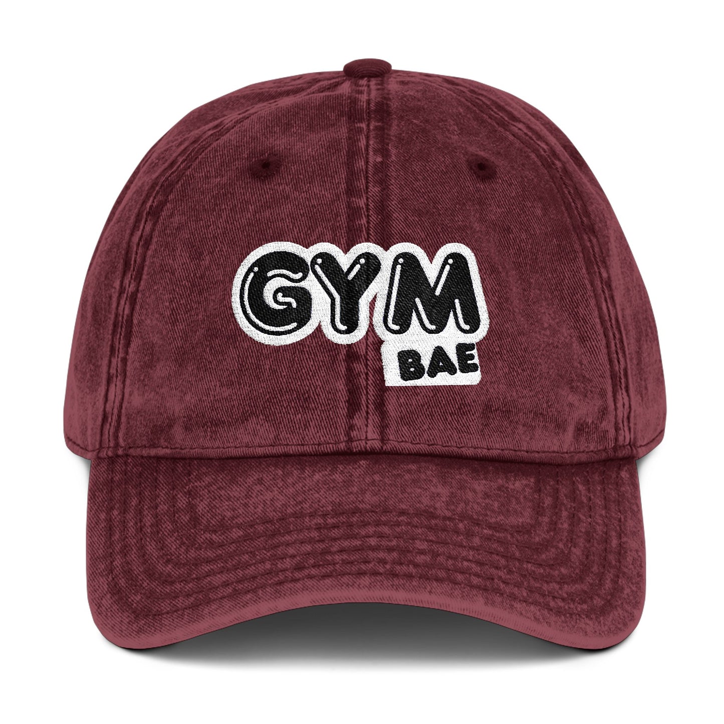 Vintage Gym Bae Cap - Embroidered Baseball Hat for Fitness Enthusiasts