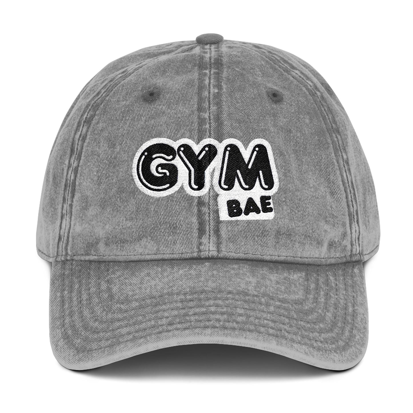Vintage Gym Bae Cap - Embroidered Baseball Hat for Fitness Enthusiasts