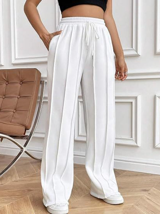 Womens Drawstring Wide Leg Pants with Pockets