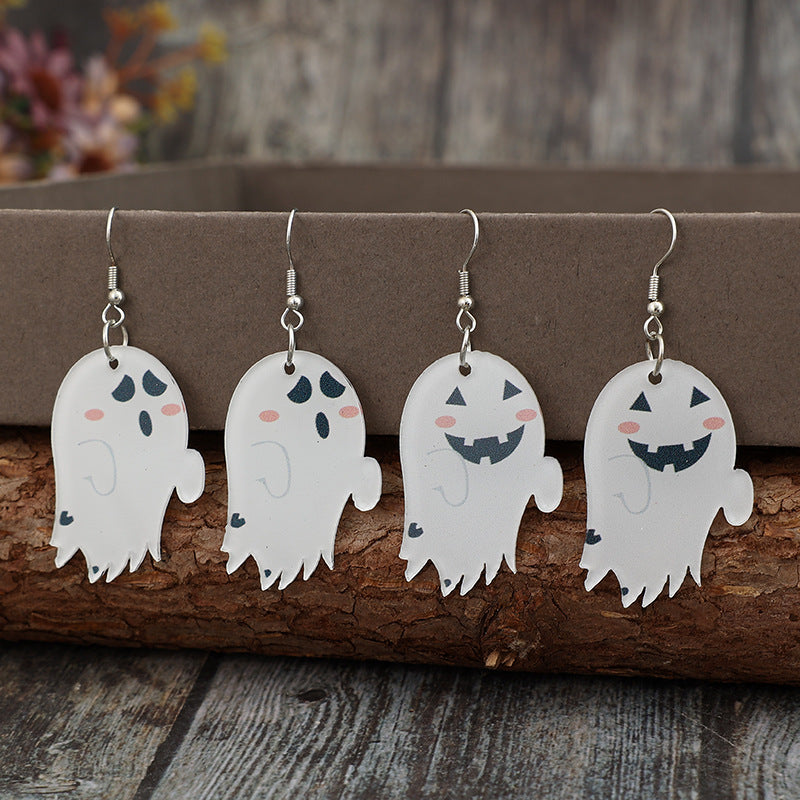 2 Piece Acrylic Ghost Dangle Earrings