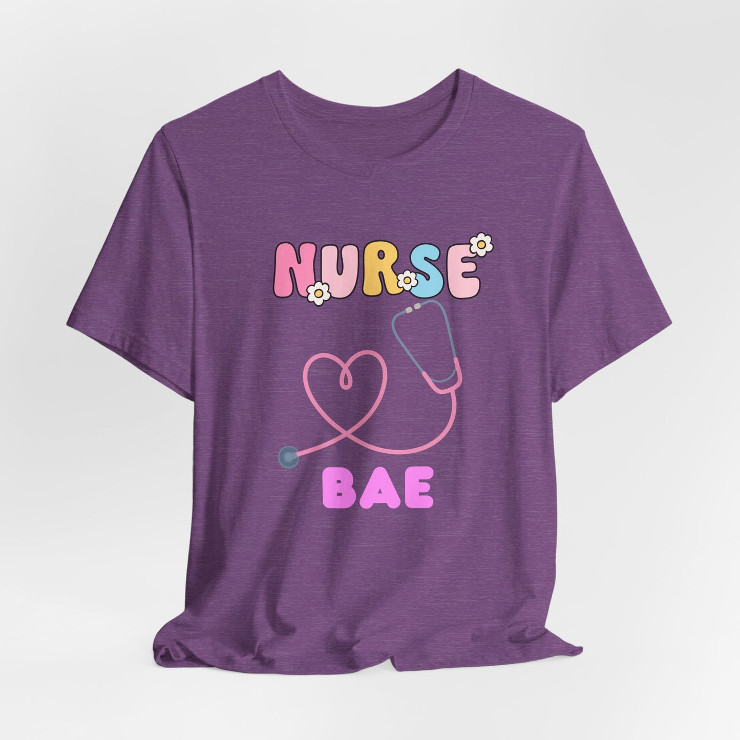 Nurse Bae Tee — Cute Pastel Stethoscope T‑Shirt for Nurses