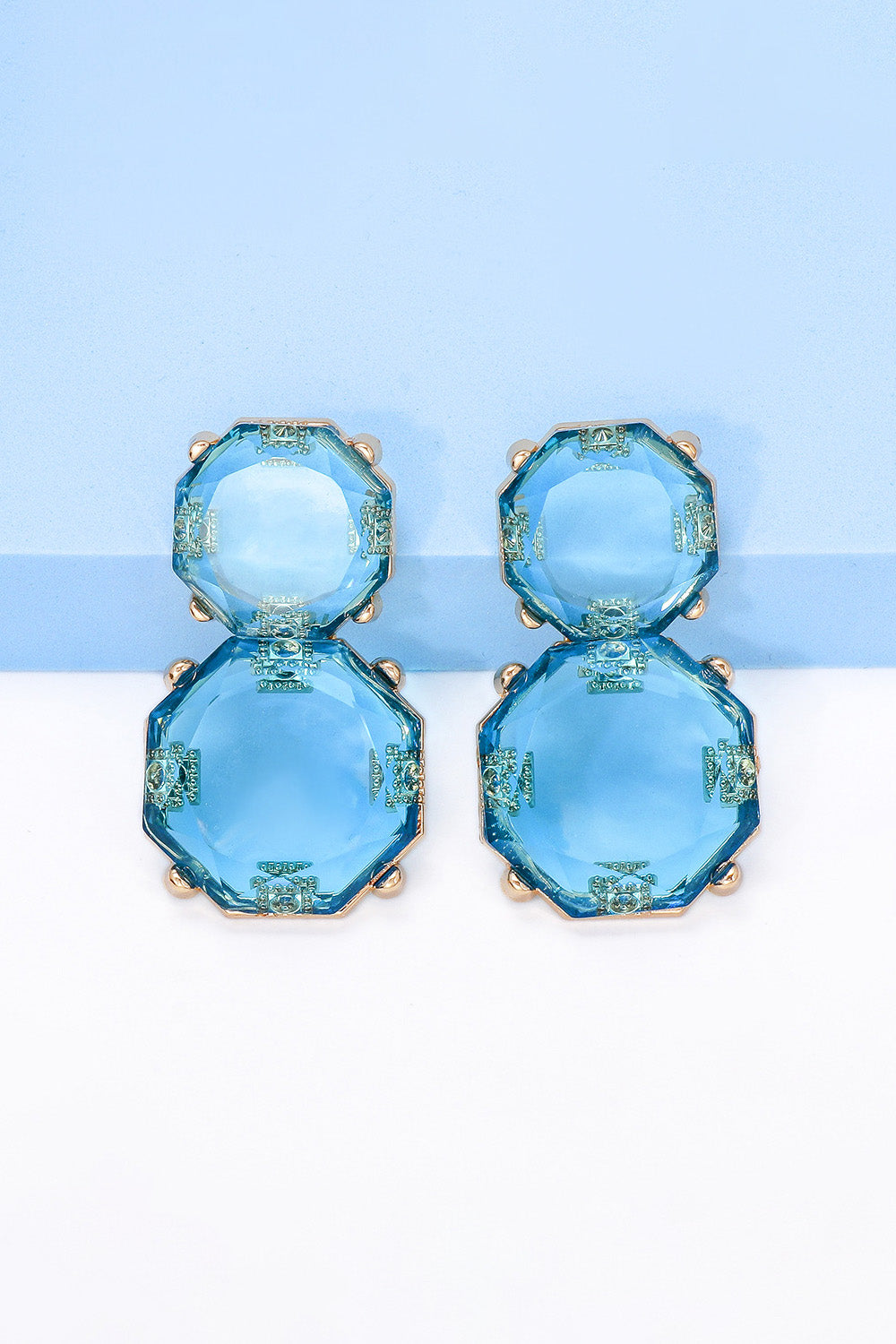 Resin Geometrical Shape Frame Dangle Earrings