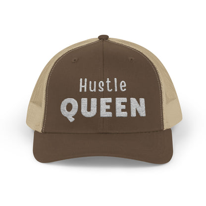 Distressed Hustle Queen Snapback Trucker Cap — Baseball Hat for Boss Women