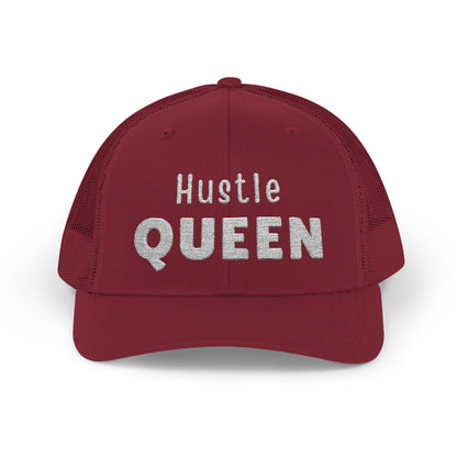 Distressed Hustle Queen Snapback Trucker Cap — Baseball Hat for Boss Women