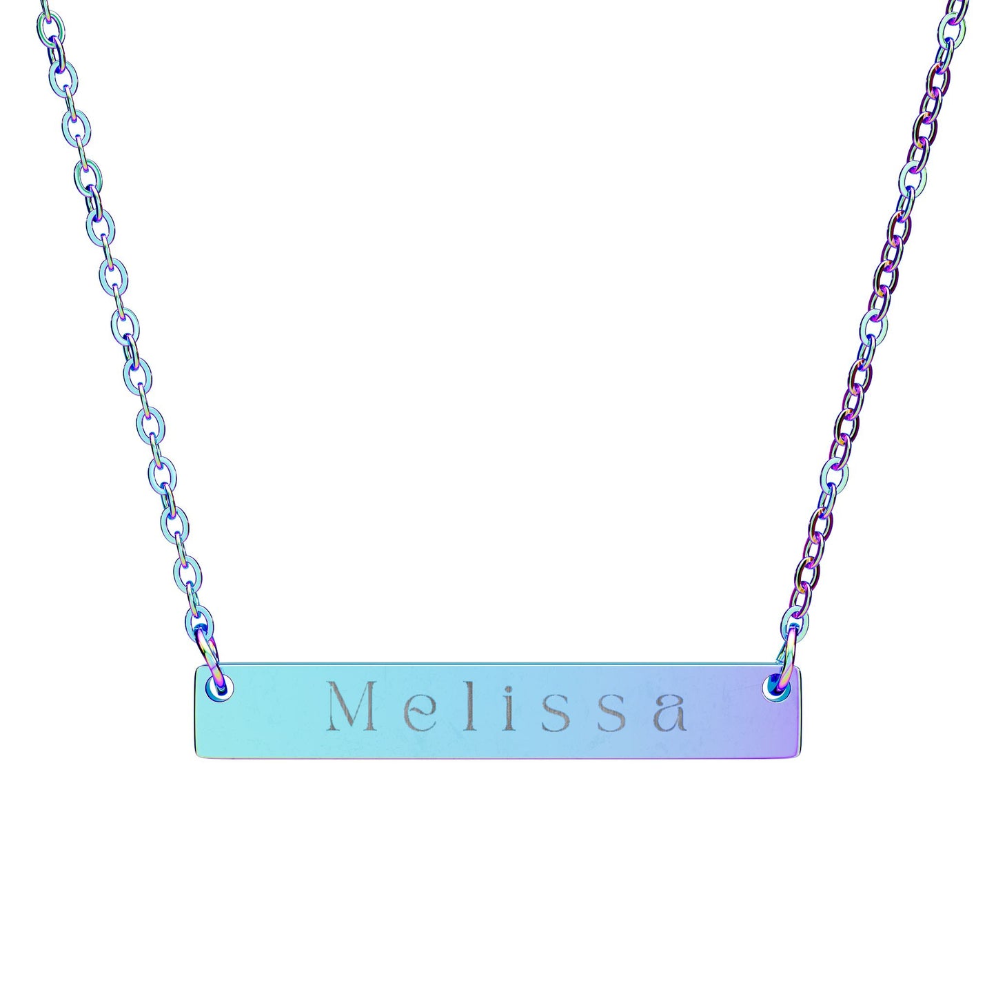 Personalized Horizontal Bar Necklace | Custom Engraved Pendant