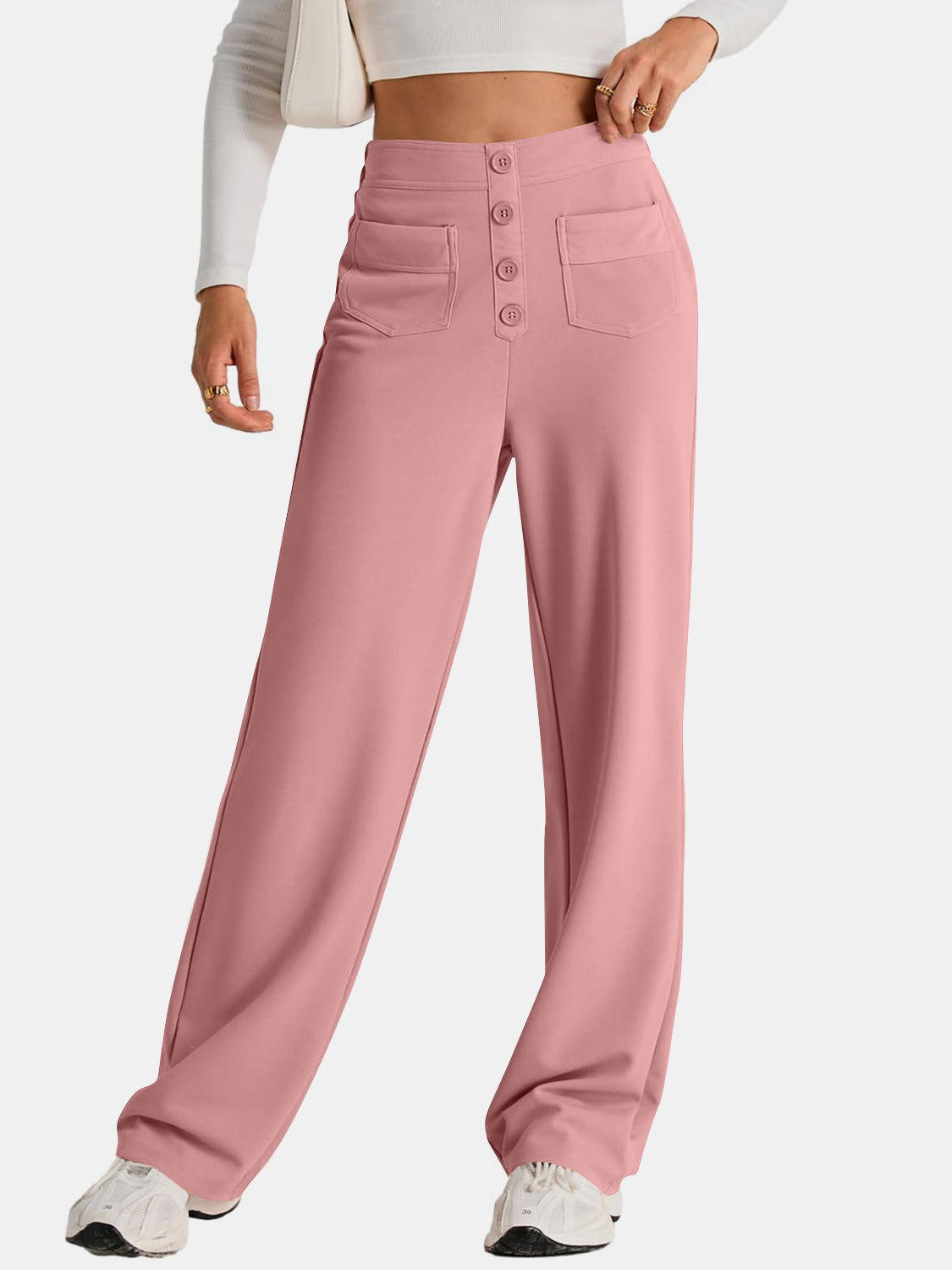 Womens High Waist Wide Leg Pants