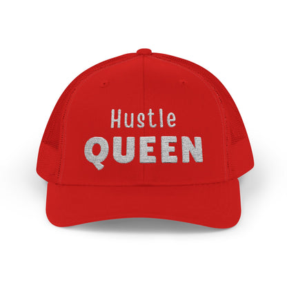 Distressed Hustle Queen Snapback Trucker Cap — Baseball Hat for Boss Women