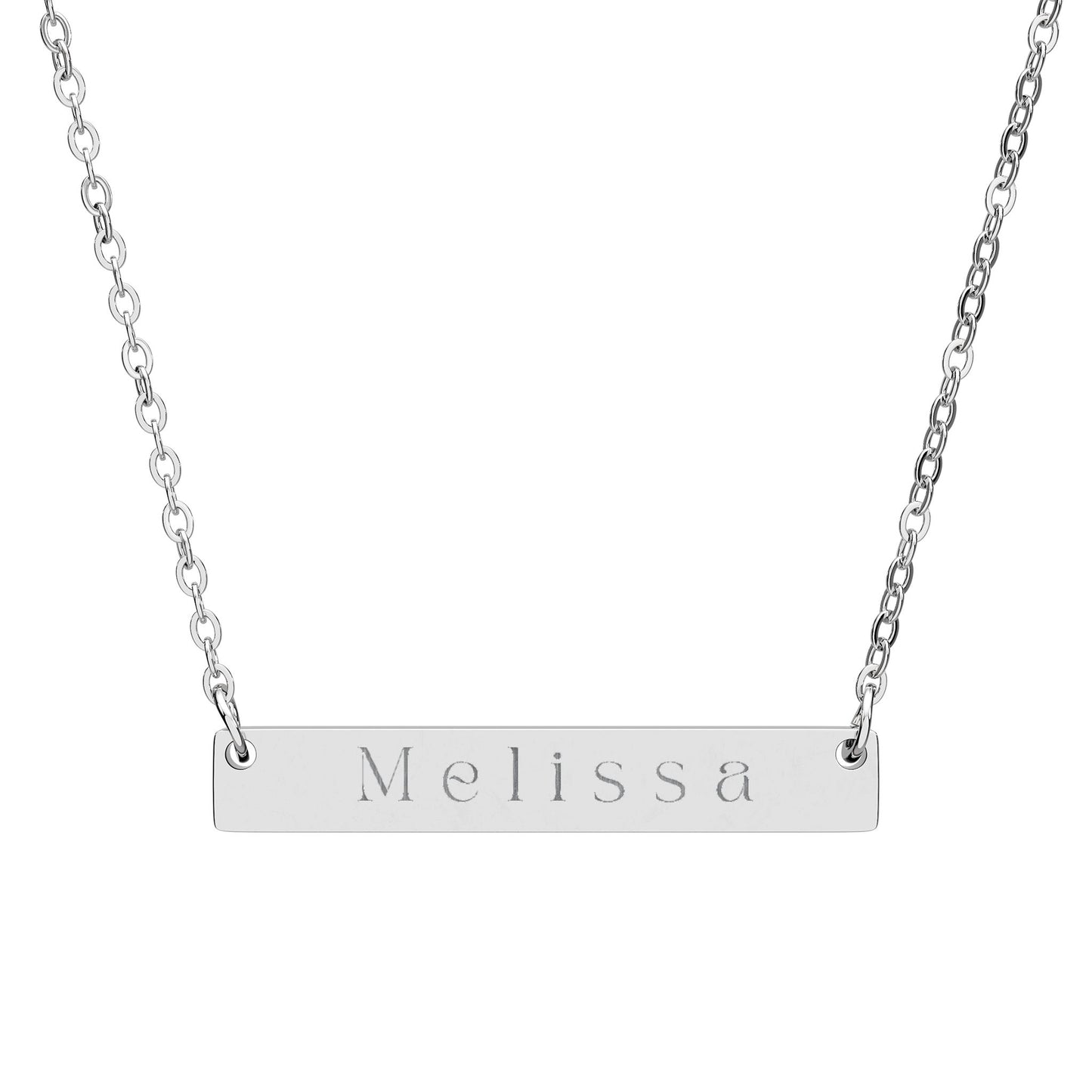 Personalized Horizontal Bar Necklace | Custom Engraved Pendant
