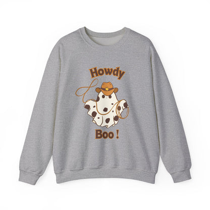 Howdy Boo! Cow Ghost Sweatshirt — Cute Western Halloween Crewneck
