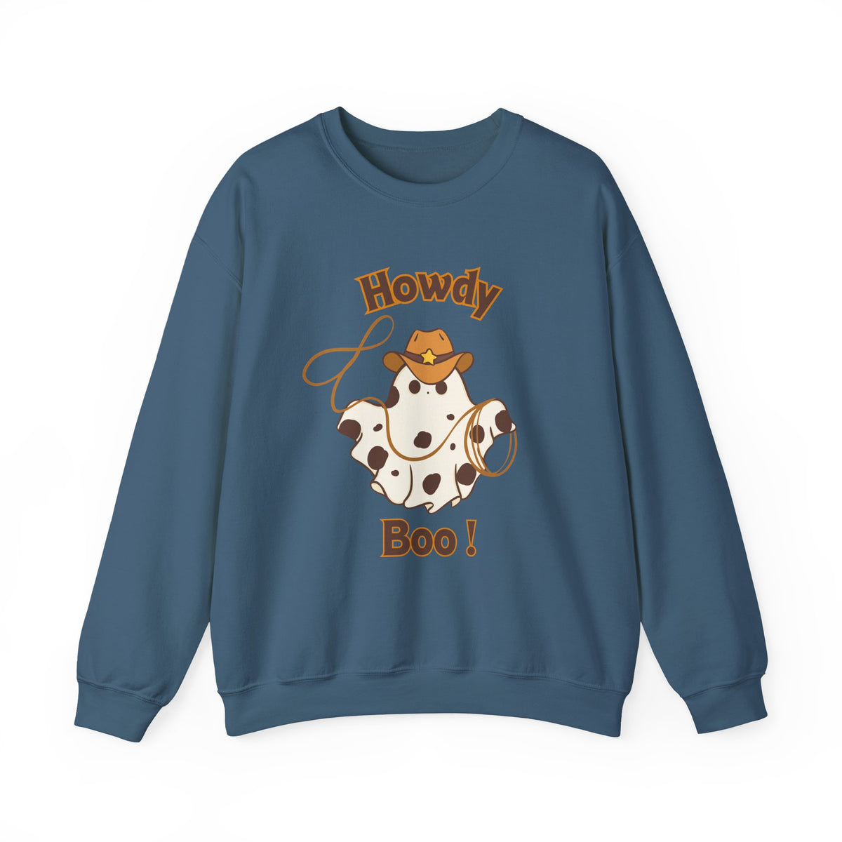 Howdy Boo! Cow Ghost Sweatshirt — Cute Western Halloween Crewneck