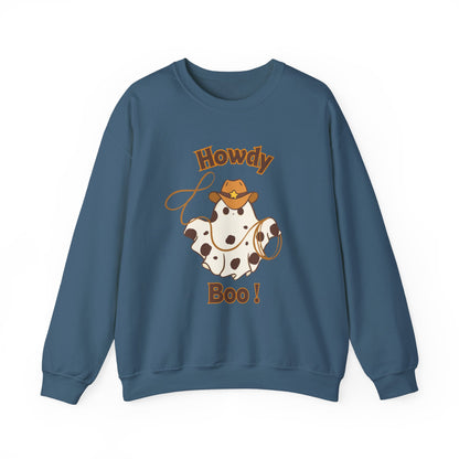 Howdy Boo! Cow Ghost Sweatshirt — Cute Western Halloween Crewneck