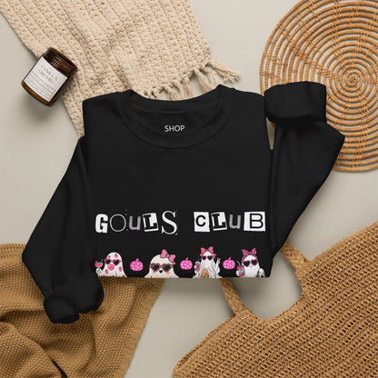 Ghouls Club Sweatshirt — Cute Pink Ghosts Halloween Crewneck