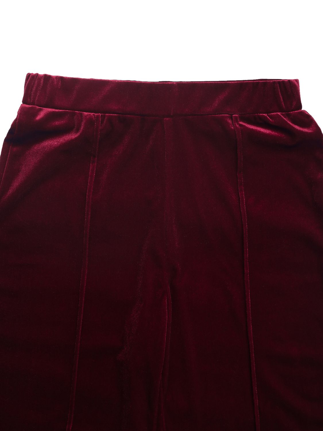 Womens Burgundy Wide Leg Pants