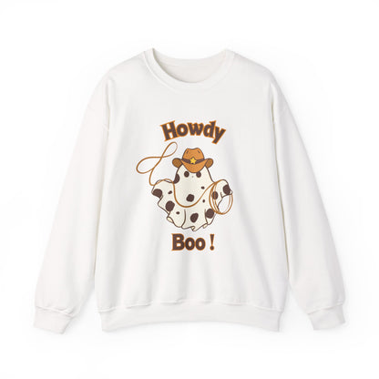 Howdy Boo! Cow Ghost Sweatshirt — Cute Western Halloween Crewneck