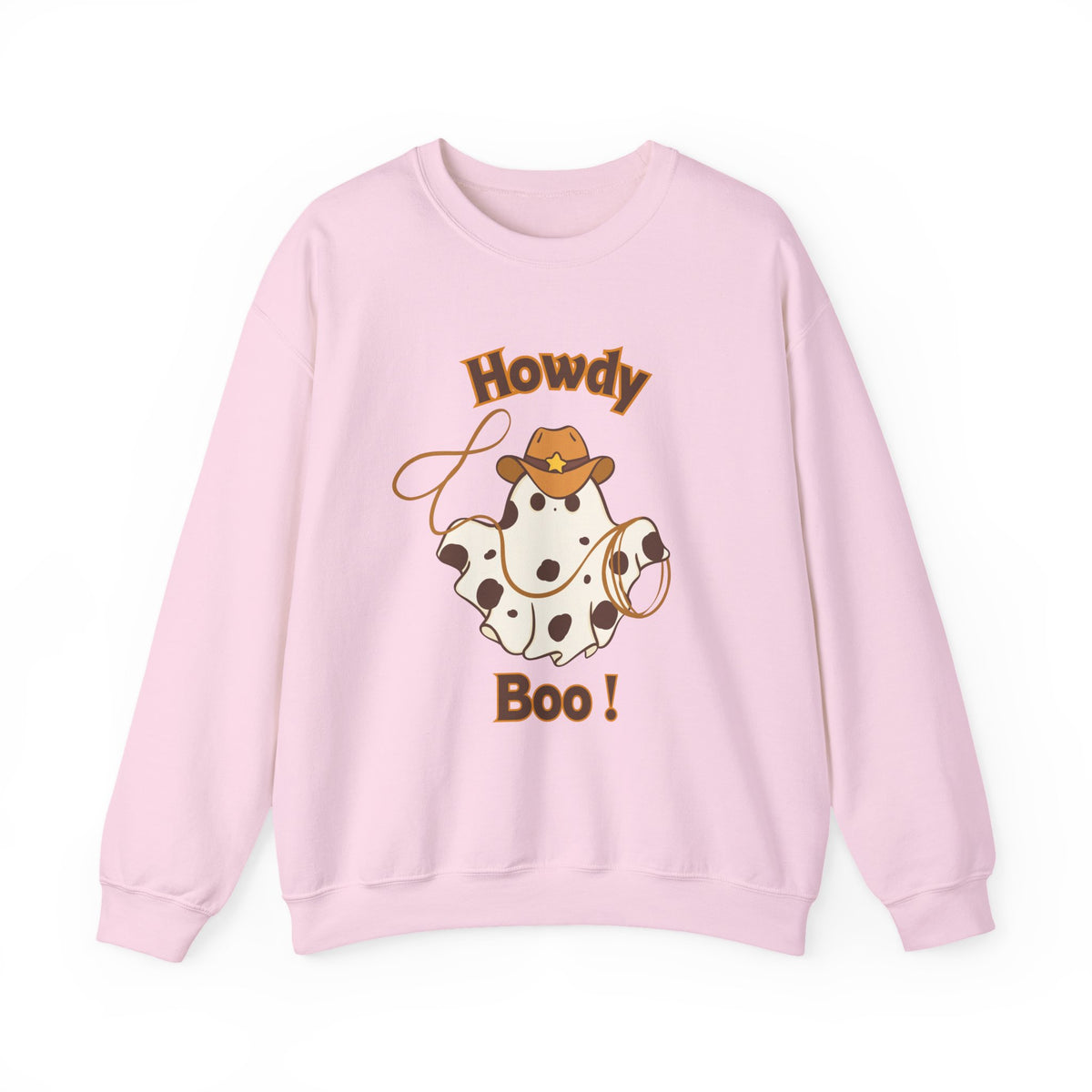 Howdy Boo! Cow Ghost Sweatshirt — Cute Western Halloween Crewneck