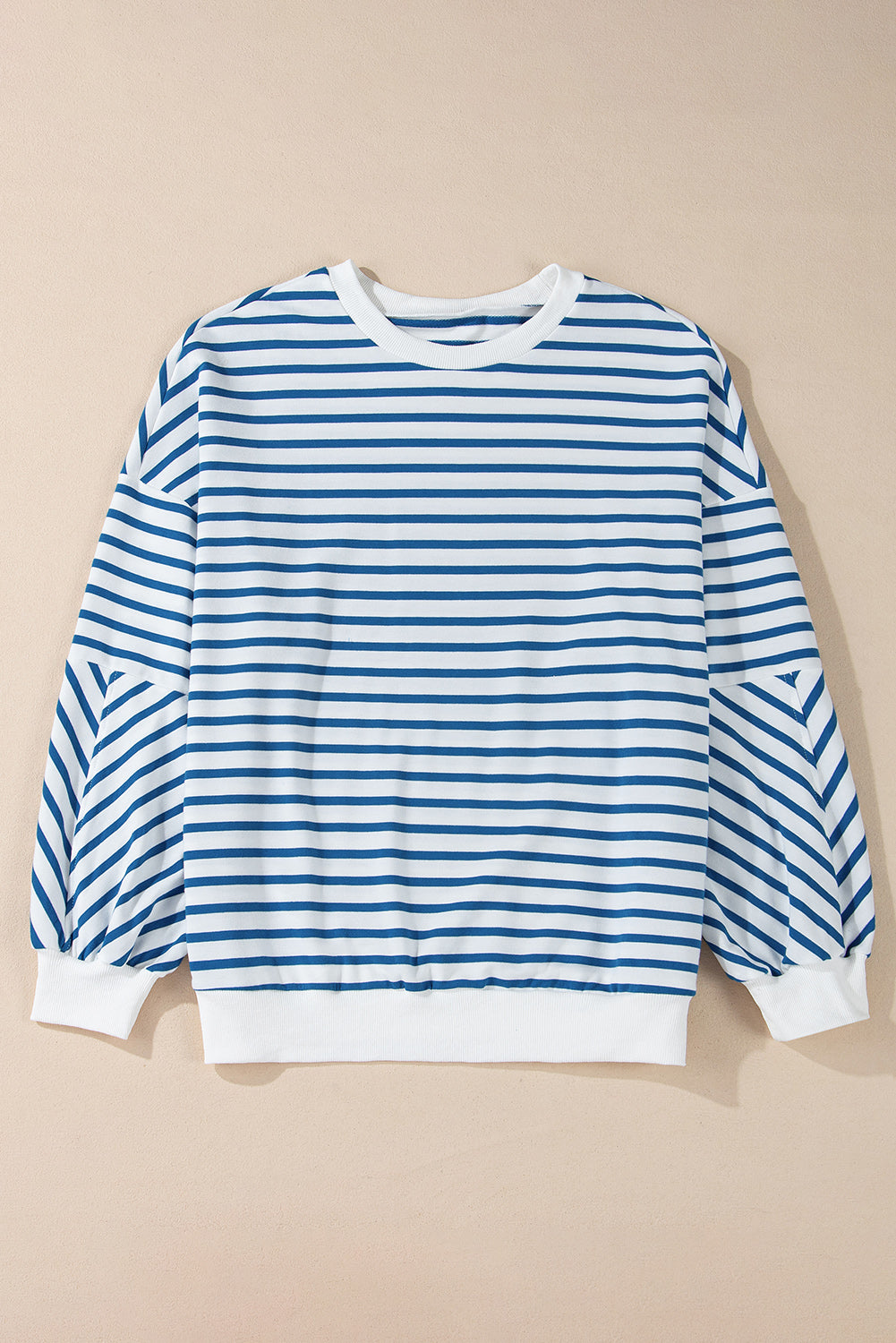 Womens Striped Long Sleeve Sweatshirt