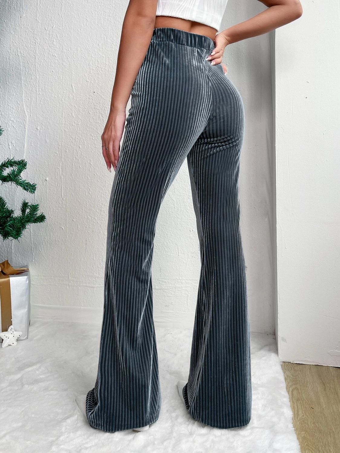 Womens High Waist Flare Pants