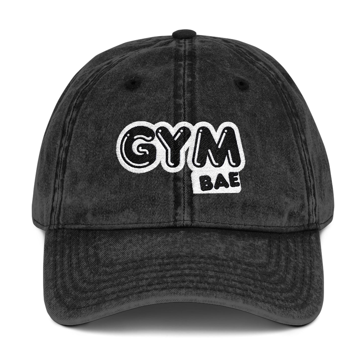 Vintage Gym Bae Cap - Embroidered Baseball Hat for Fitness Enthusiasts