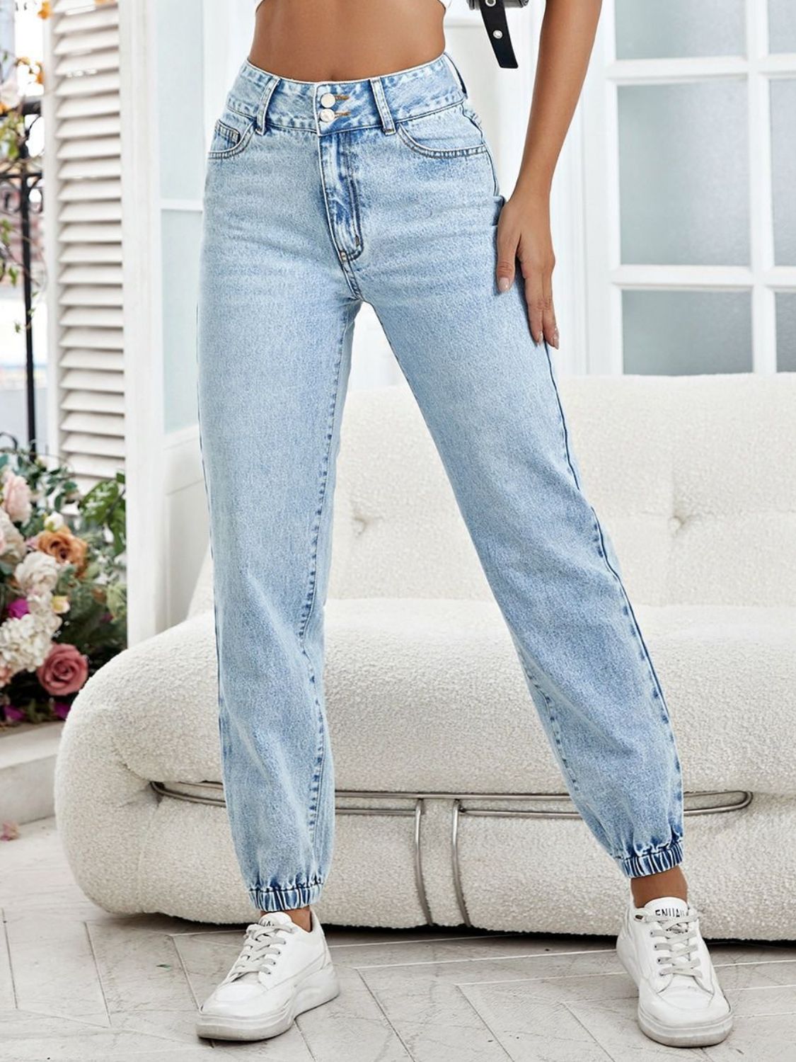 Womens High Waist Jeans with Pockets