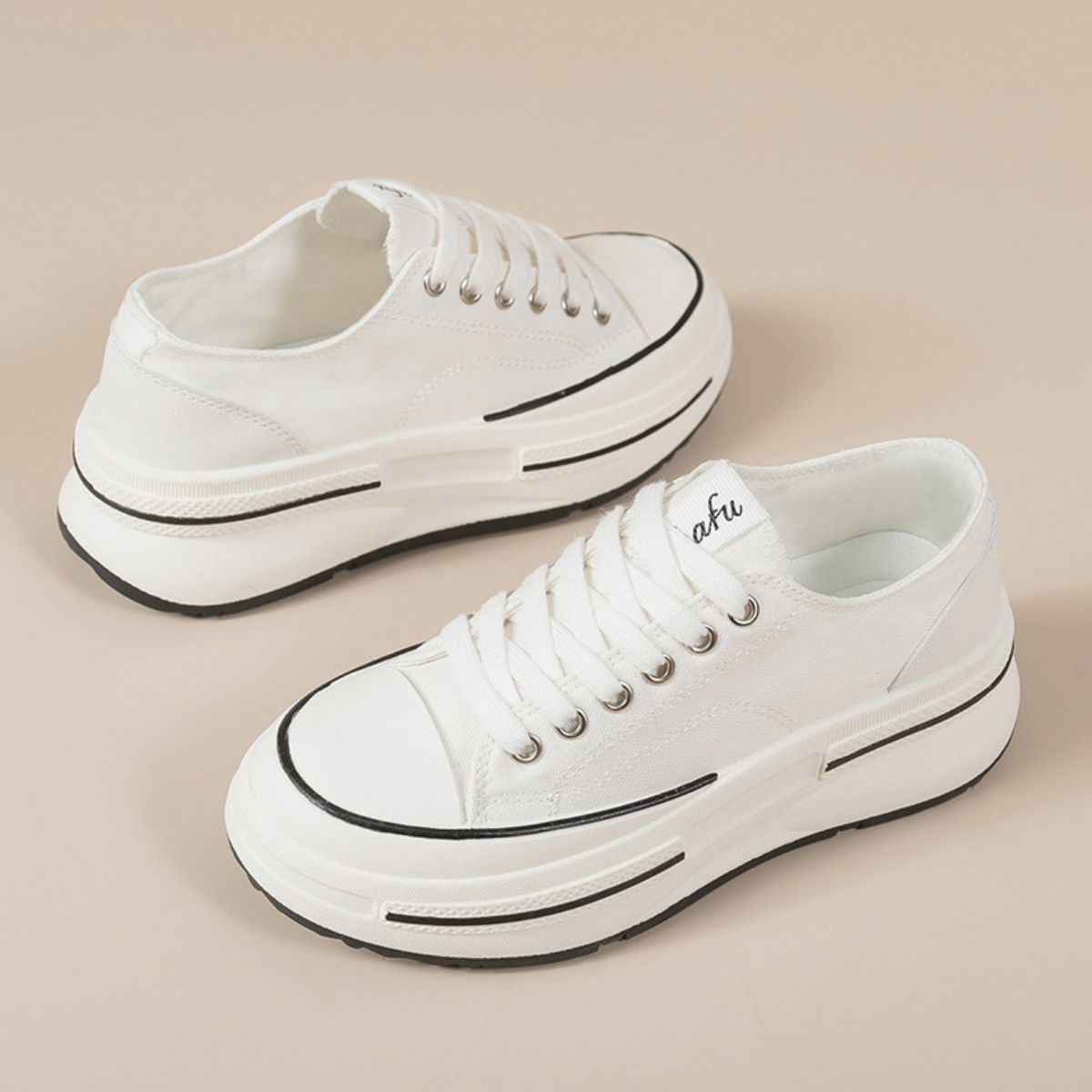 Womens Round Toe Platform Sneakers