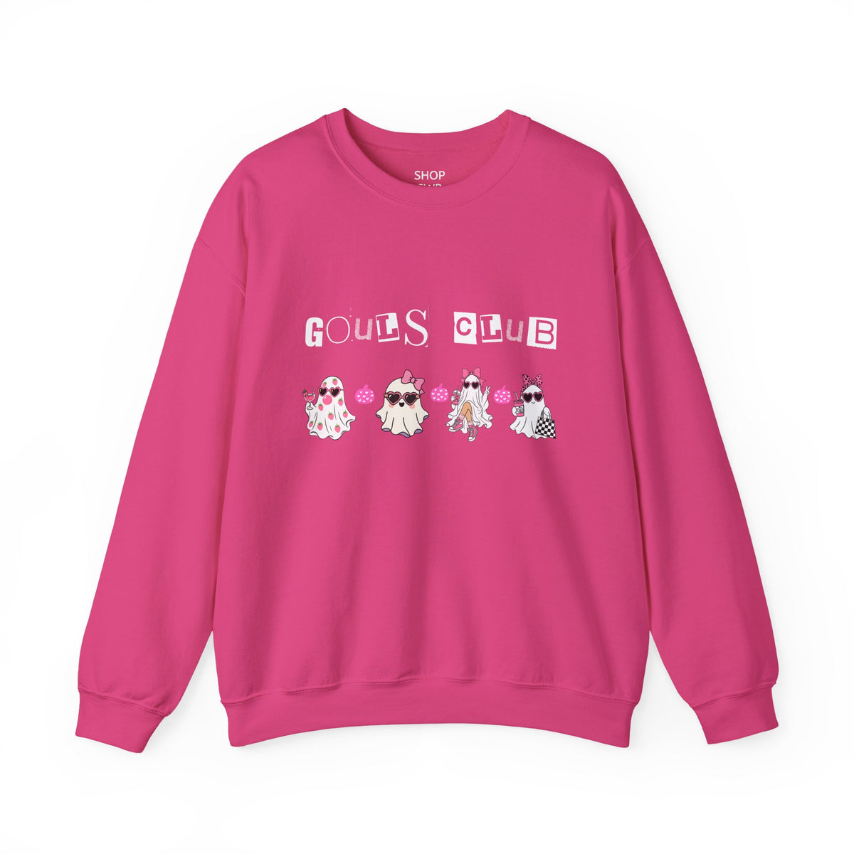 Ghouls Club Sweatshirt — Cute Pink Ghosts Halloween Crewneck