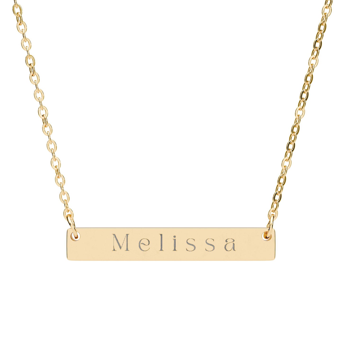 Personalized Horizontal Bar Necklace | Custom Engraved Pendant