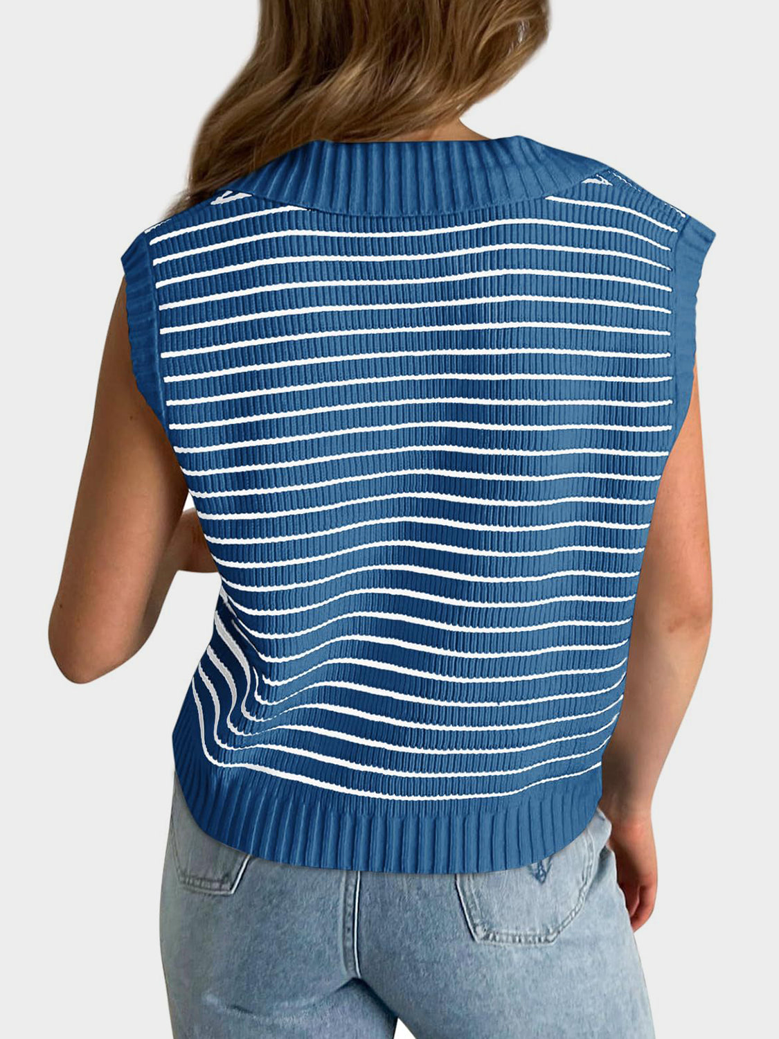 Womens Striped Sweater Vest