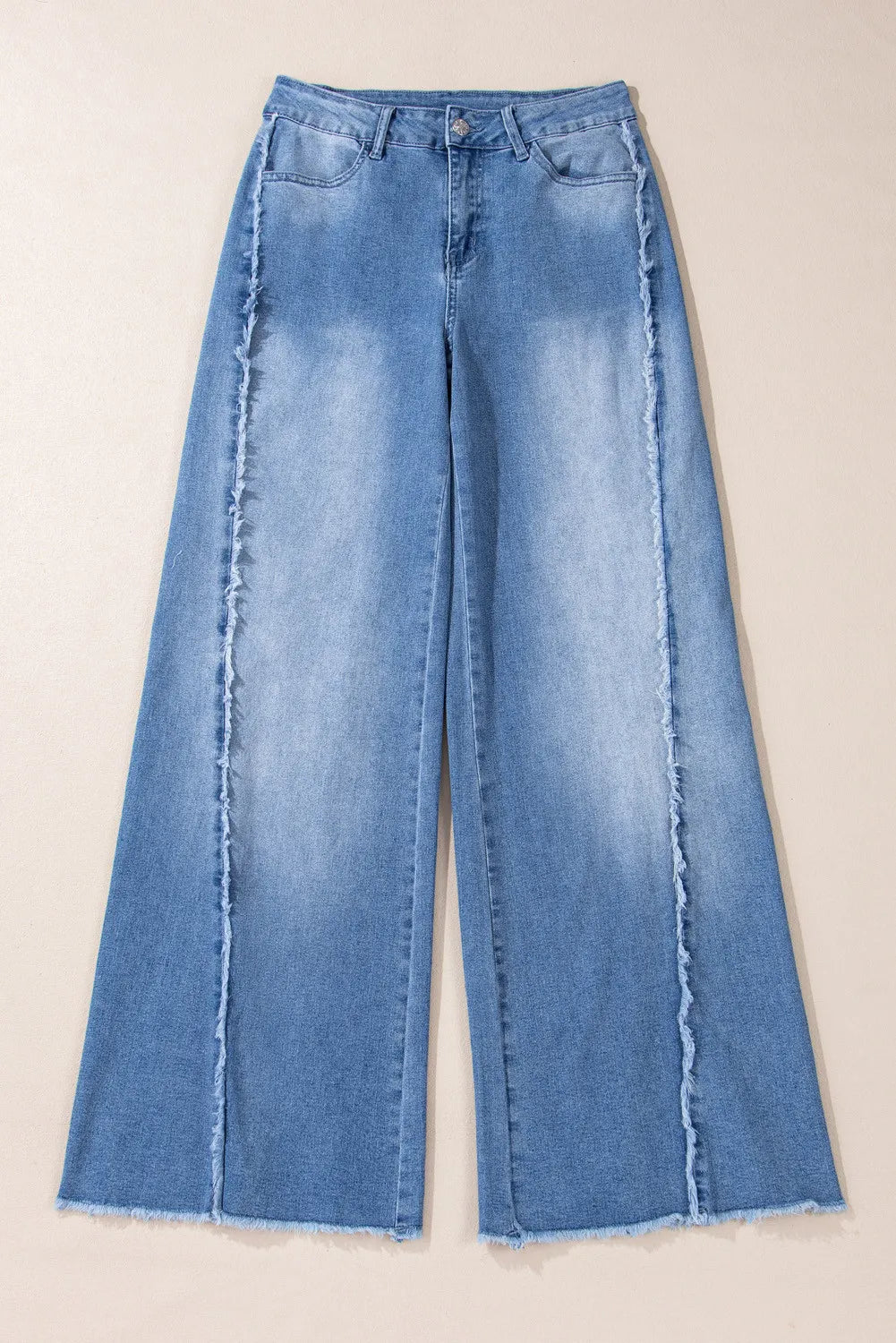 Womens Jersey Wide Leg Jeans with Pockets