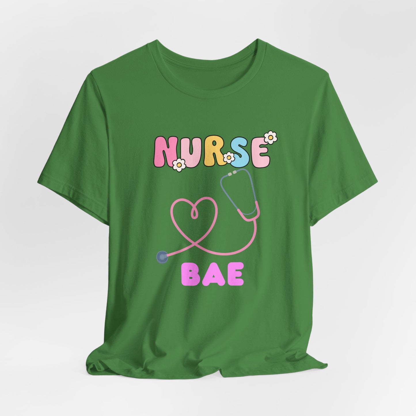 Nurse Bae Tee — Cute Pastel Stethoscope T‑Shirt for Nurses