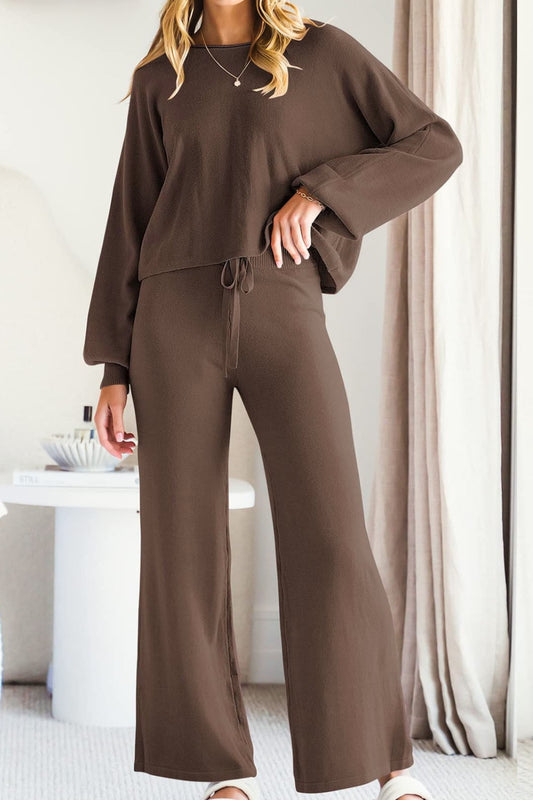 Womens Long Sleeve Top and Pants Set