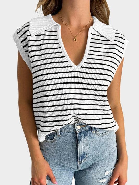 Womens Striped Sweater Vest