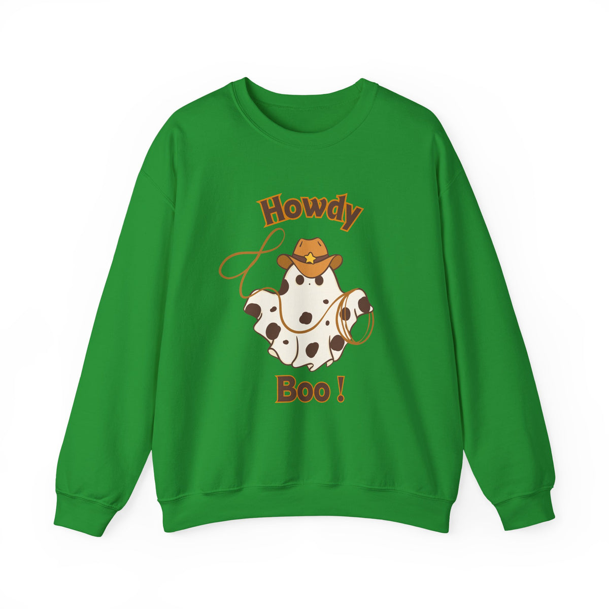 Howdy Boo! Cow Ghost Sweatshirt — Cute Western Halloween Crewneck
