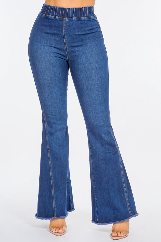 Womens High Waist Curvy Flare Jeans