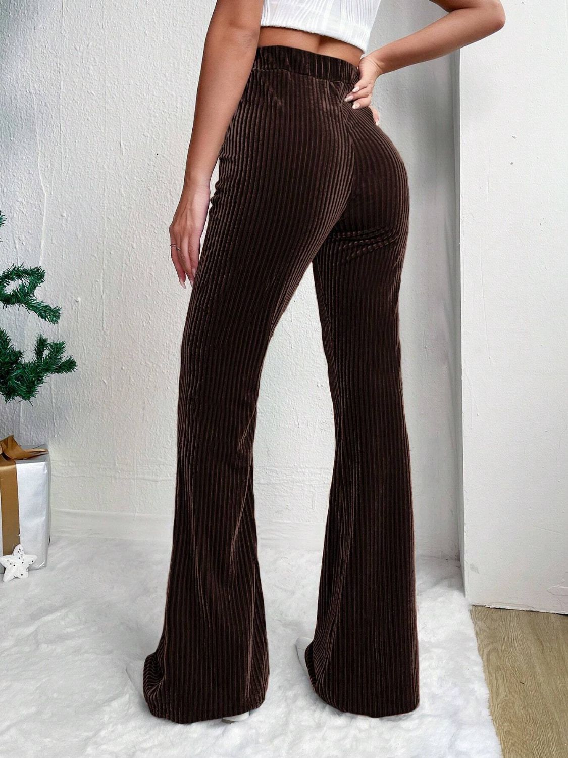 Womens High Waist Flare Pants