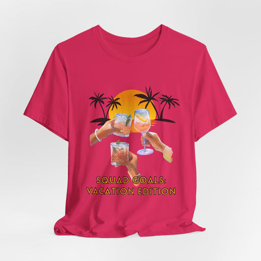 Personalized Squad Goals Vacation Edition Tee - Fun Party Shirt