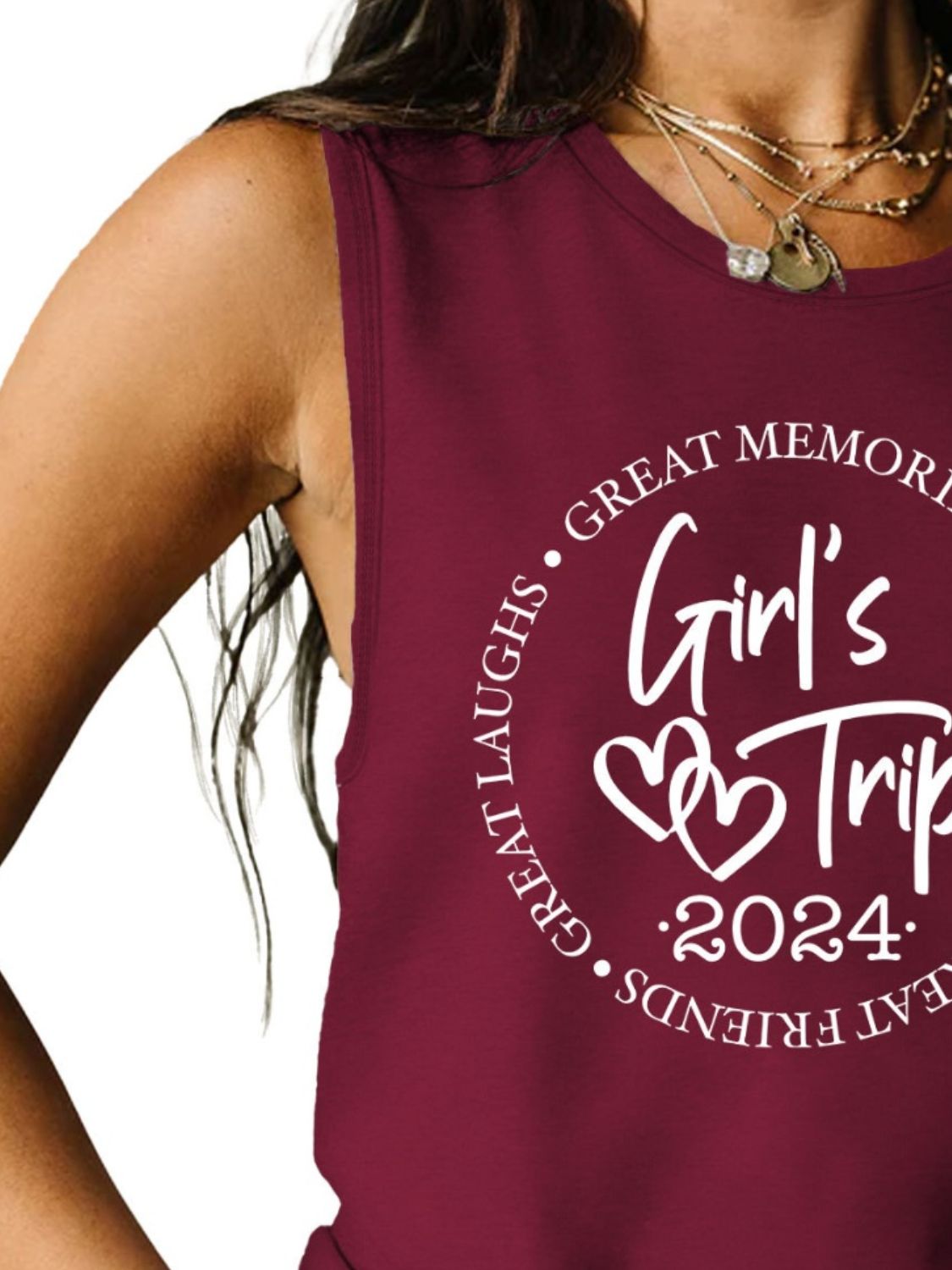 Girls Trip 2024 Graphic Round Neck Tank
