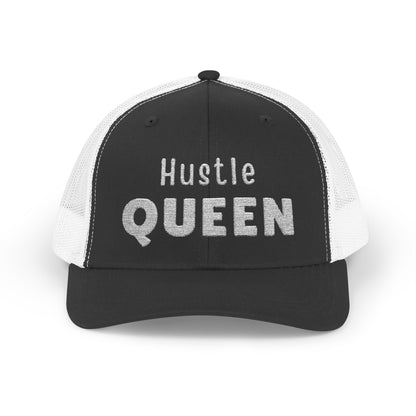 Distressed Hustle Queen Snapback Trucker Cap — Baseball Hat for Boss Women