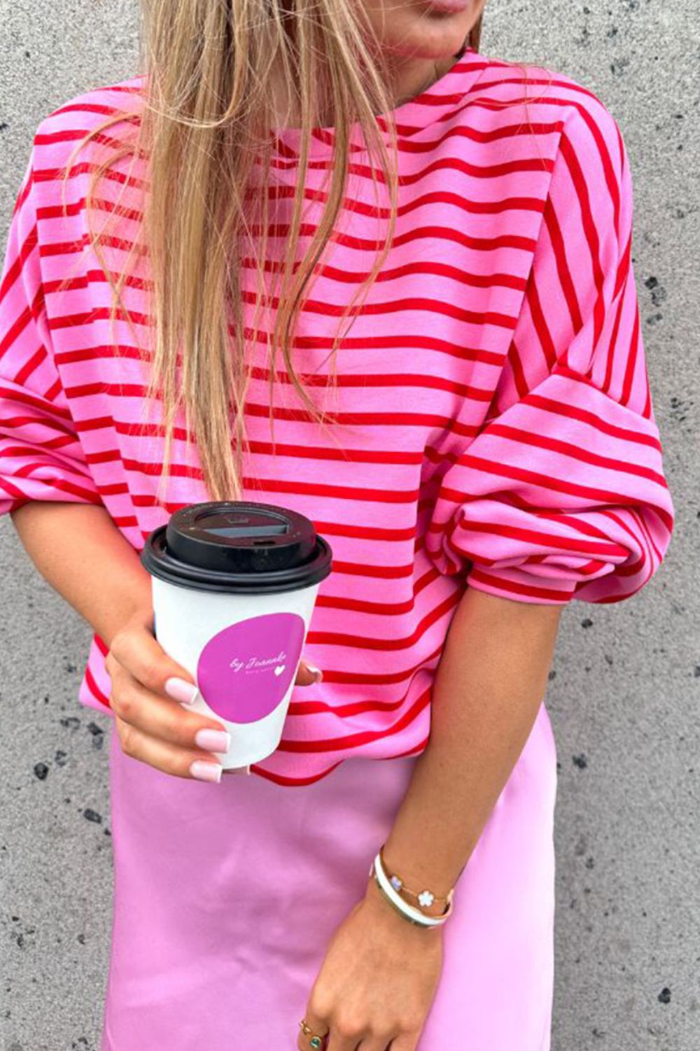 Womens Striped Long Sleeve Sweatshirt