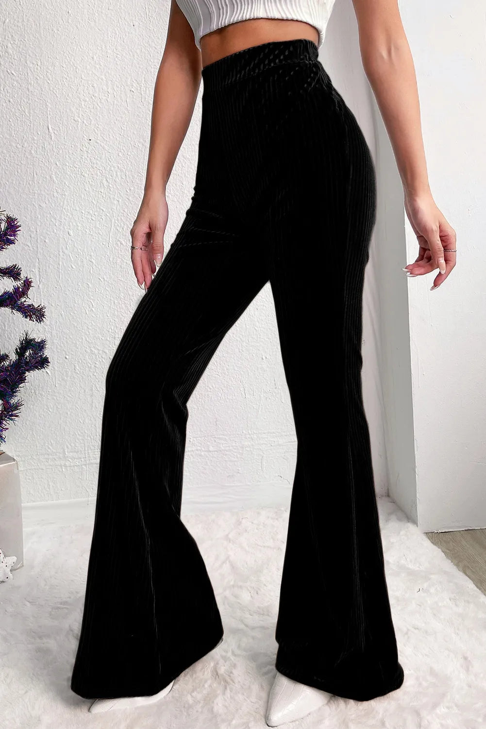 Womens High Waist Bootcut Pants