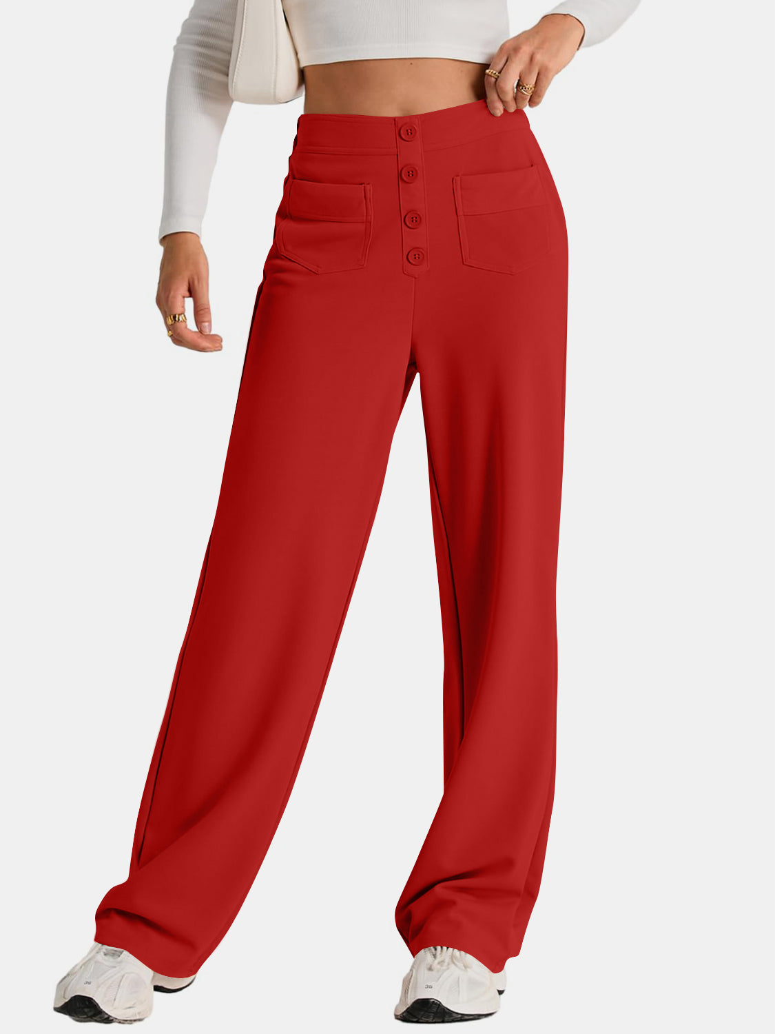 Womens High Waist Wide Leg Pants