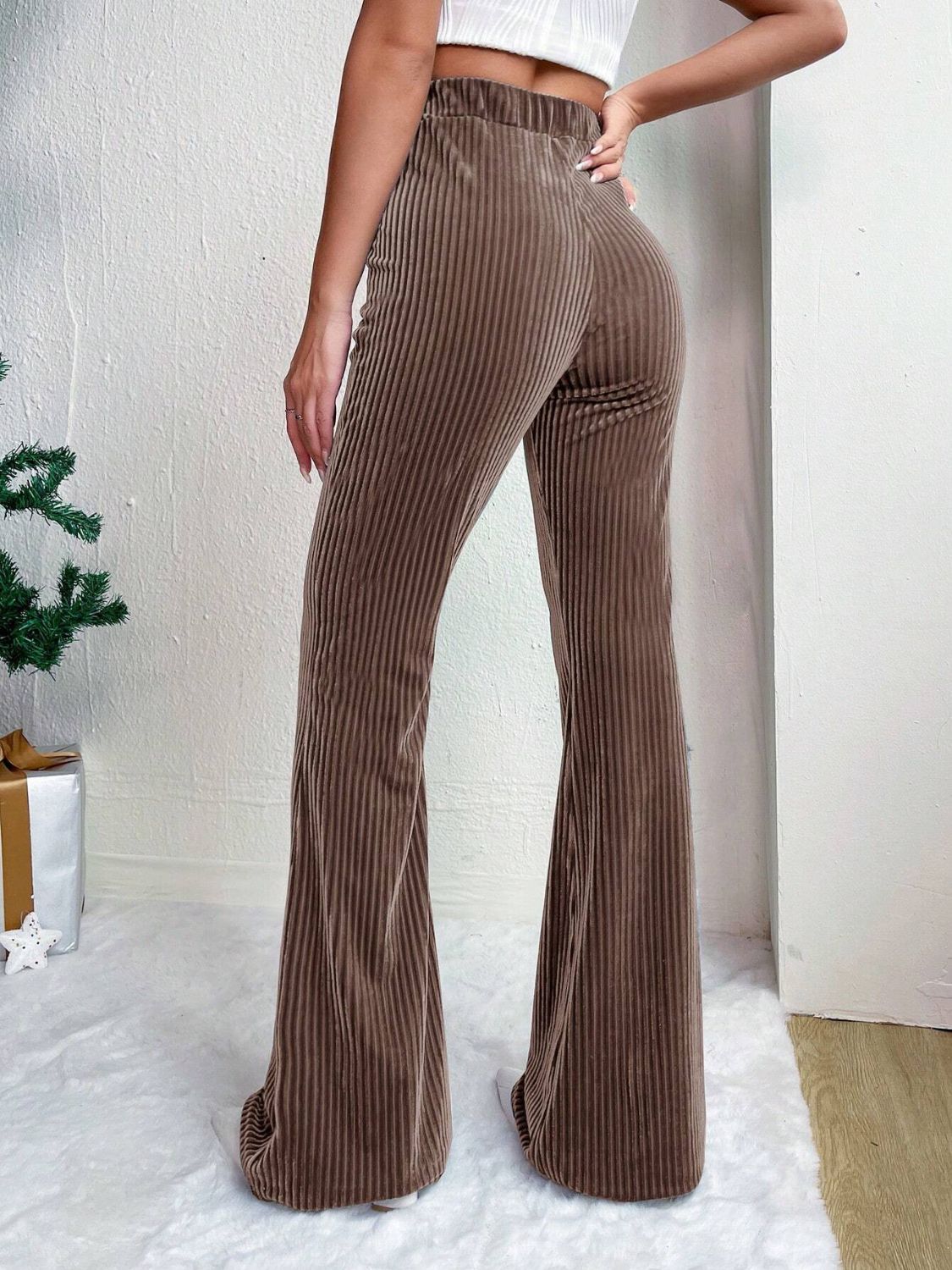 Womens High Waist Flare Pants