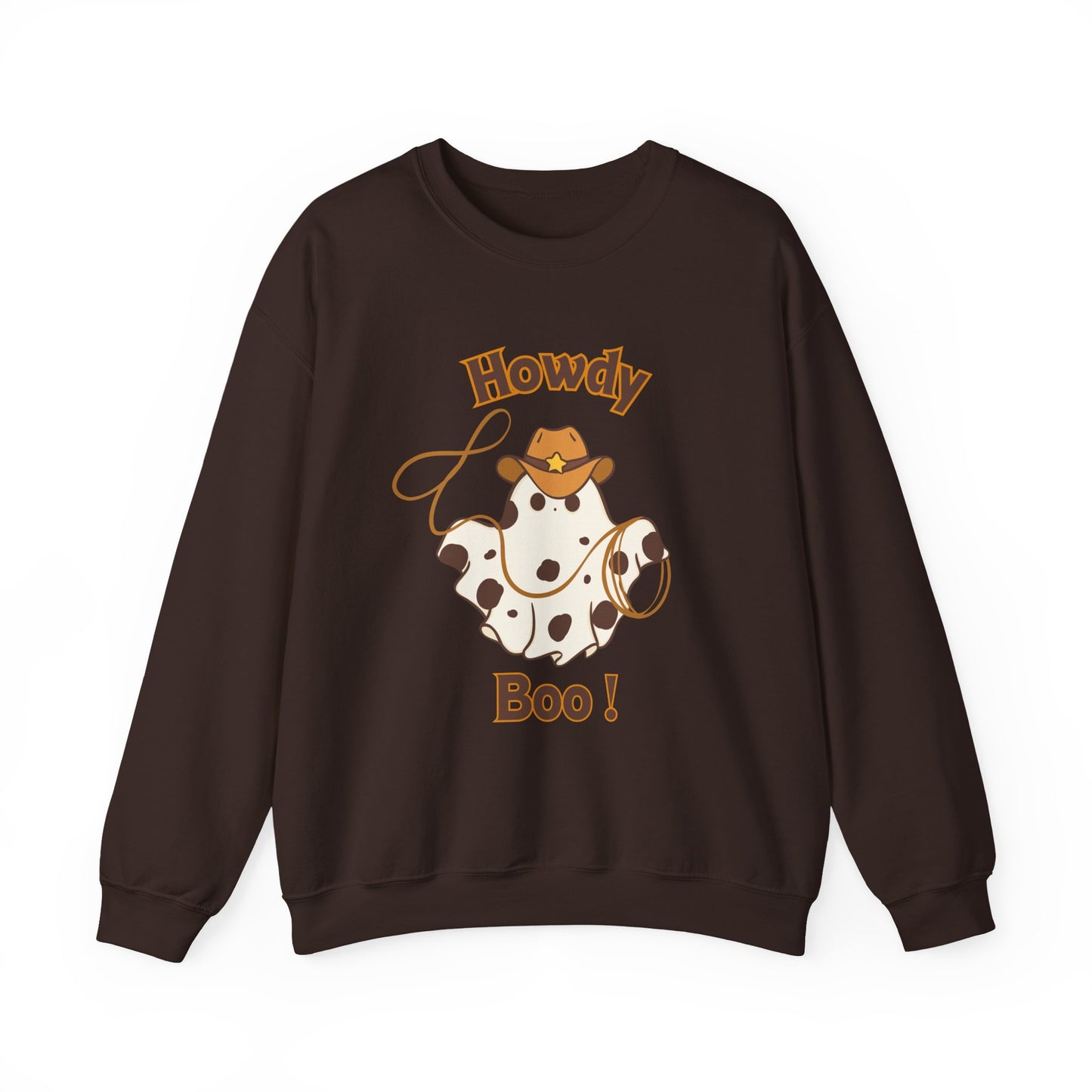 Howdy Boo! Cow Ghost Sweatshirt — Cute Western Halloween Crewneck