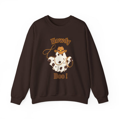 Howdy Boo! Cow Ghost Sweatshirt — Cute Western Halloween Crewneck