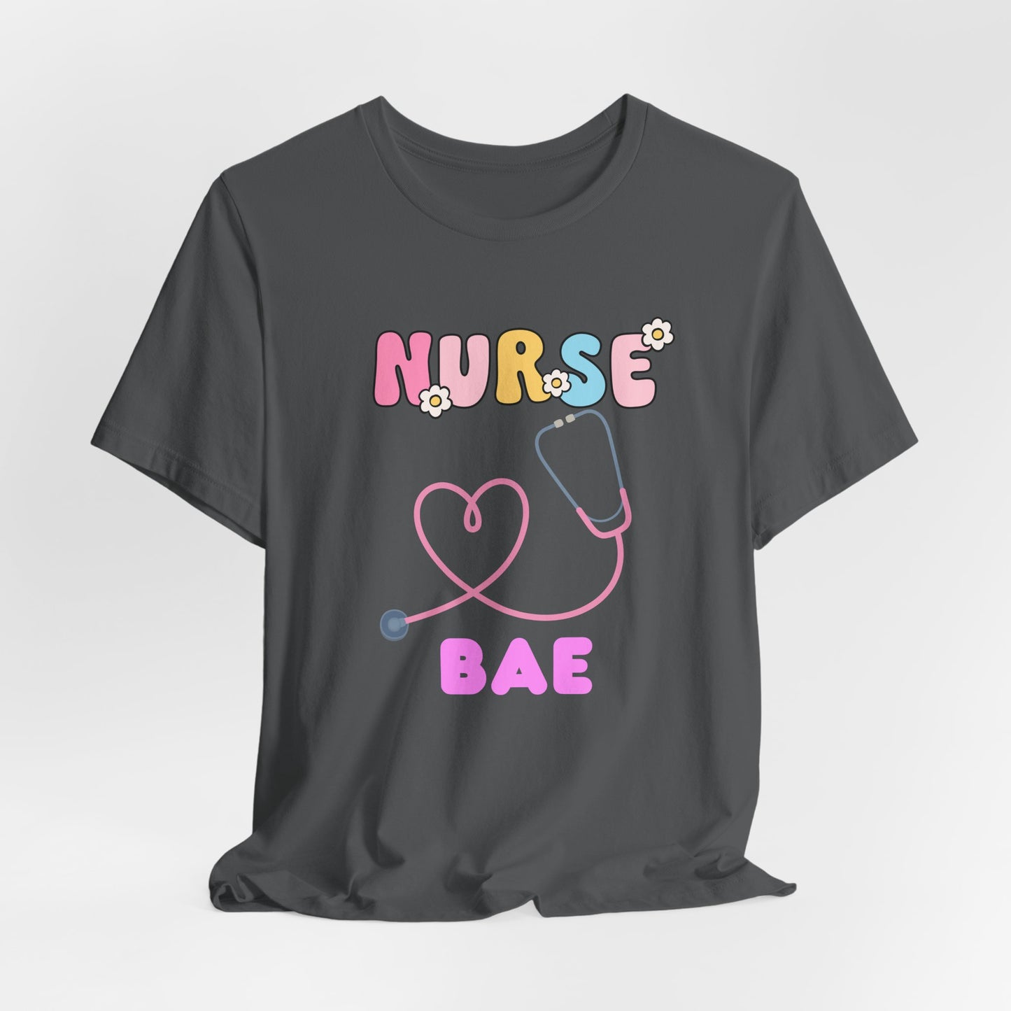 Nurse Bae Tee — Cute Pastel Stethoscope T‑Shirt for Nurses