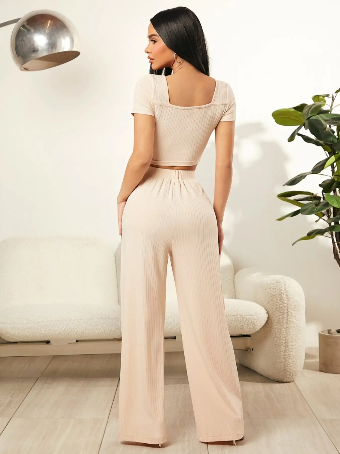 Womens Square Neck Top and Pants Set
