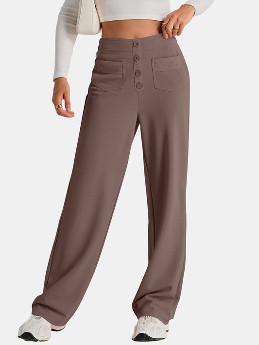 Womens High Waist Wide Leg Pants