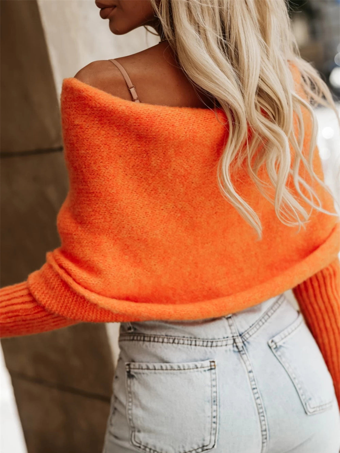 Womens Long Sleeve Cropped Knit Top