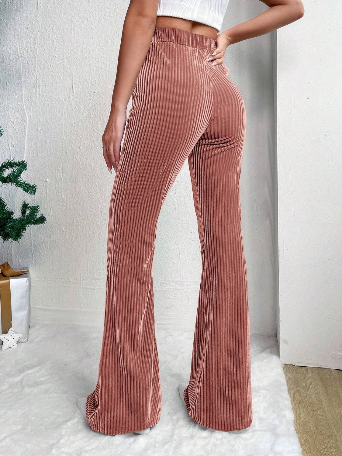 Womens High Waist Flare Pants