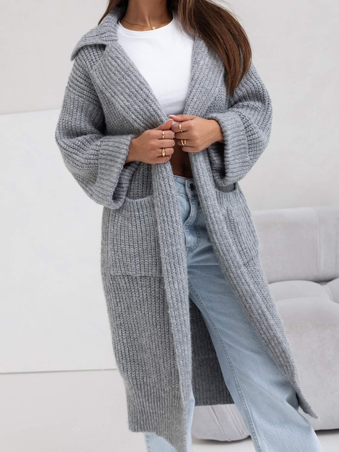 Womens Dropped Shoulder Cardigan