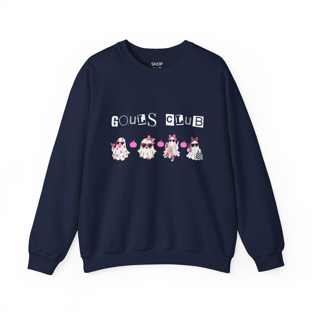Ghouls Club Sweatshirt — Cute Pink Ghosts Halloween Crewneck